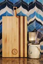 Load image into Gallery viewer, Personalized Striped Maple Charcuterie Board